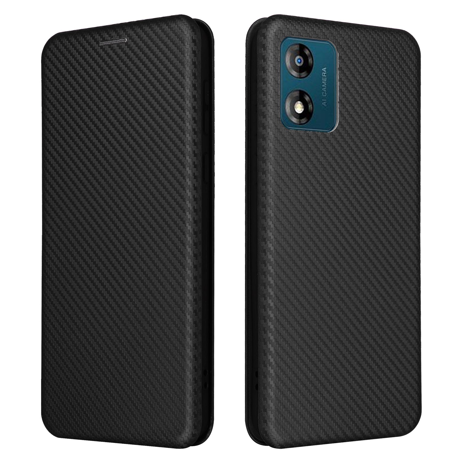For Motorola Moto E13 4G Phone Case with Card Holder Carbon Fiber Texture Leather Protective Cover Stand For Motorola Moto E13 4G Phone Case with Card Holder Carbon Fiber Texture Leather Protective Cover Stand